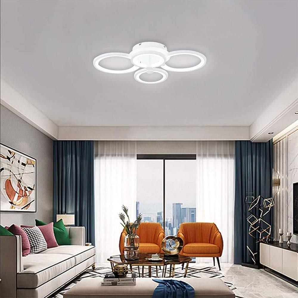 Elegant Overlapping Rings Ceiling Light - Unique Multi Ring LED Lamp