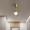 Circle LED Gold Flush Mount Ceiling Light Chandelier