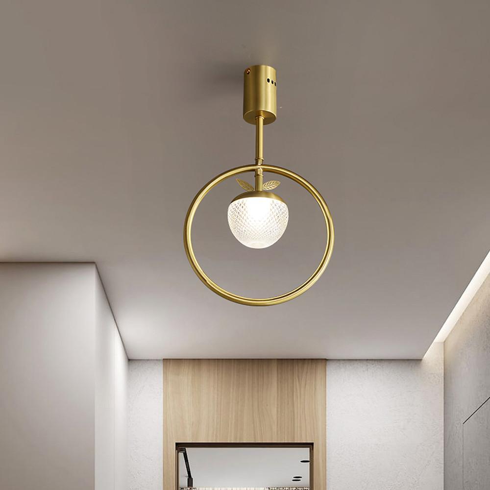 Circle LED Gold Flush Mount Ceiling Light Chandelier