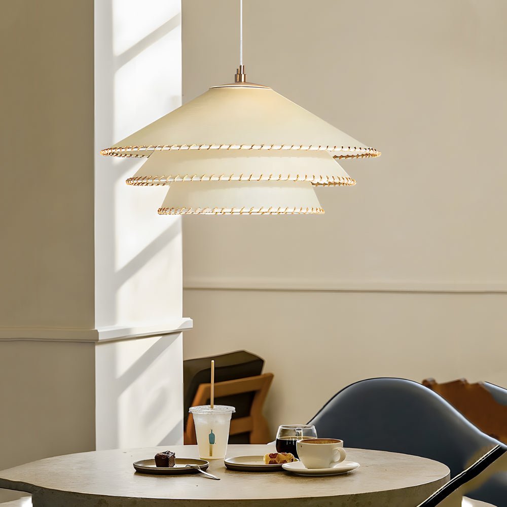 Tiered Parchment Paper Pendant Light - Multi-Layer Lamp for Elegant Decor