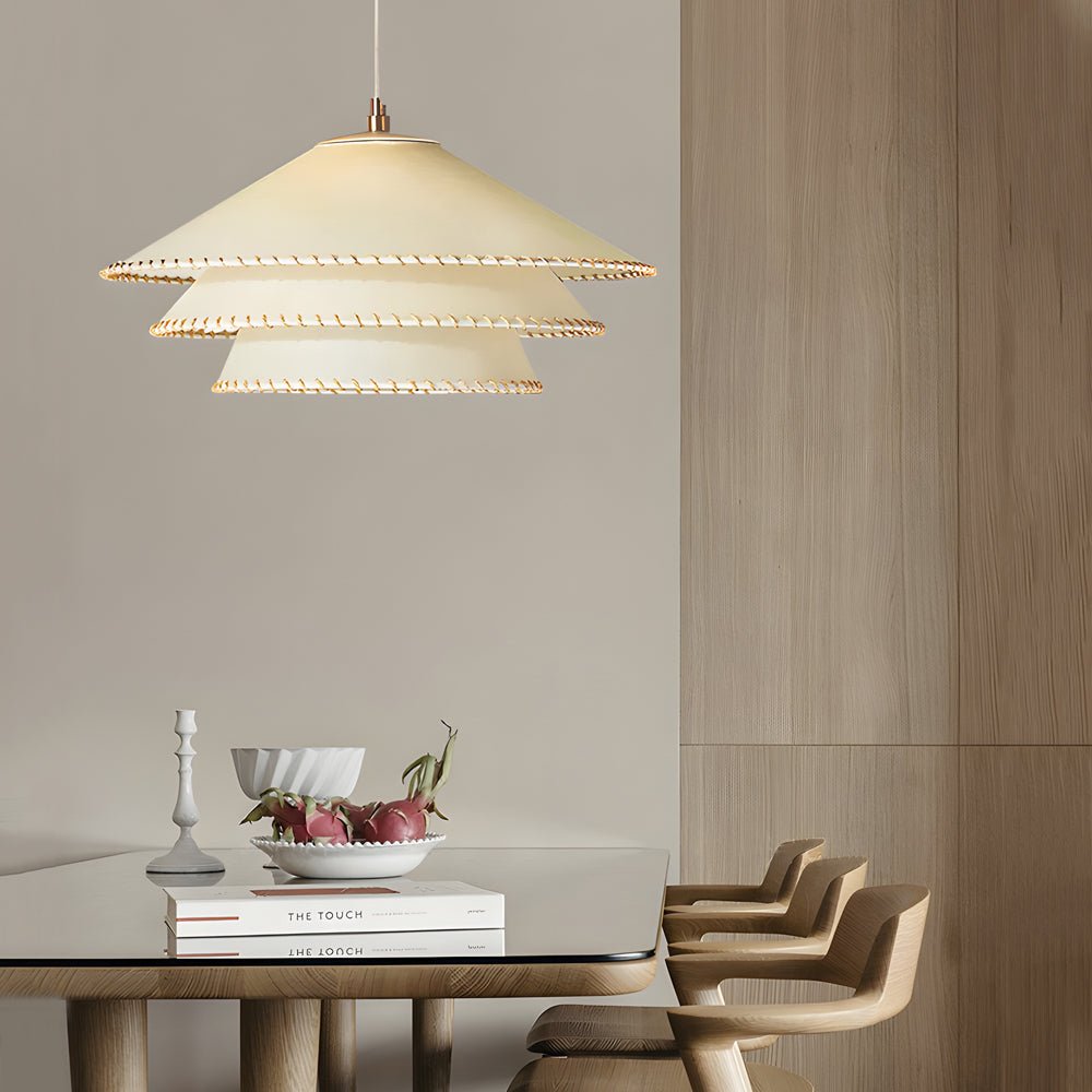 Tiered Parchment Paper Pendant Light - Multi-Layer Lamp for Elegant Decor