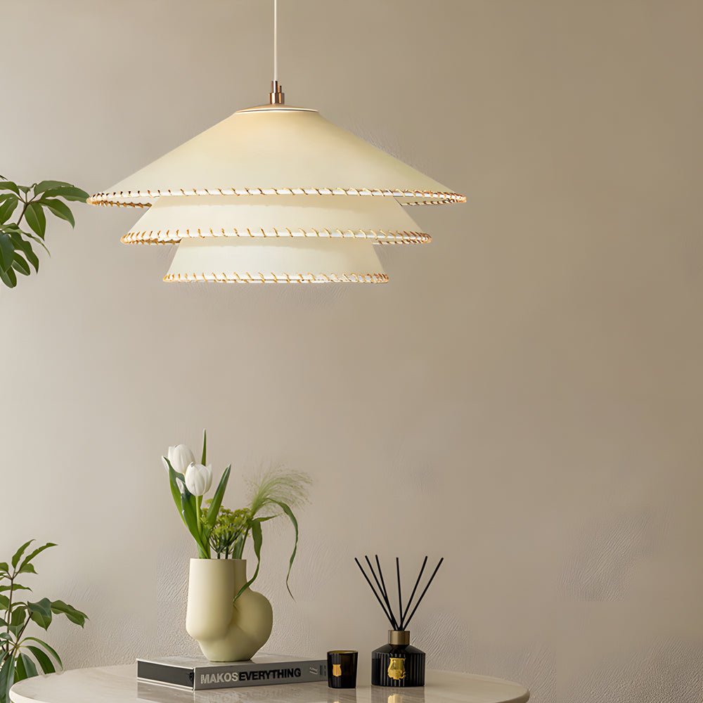 Tiered Parchment Paper Pendant Light - Multi-Layer Lamp for Elegant Decor