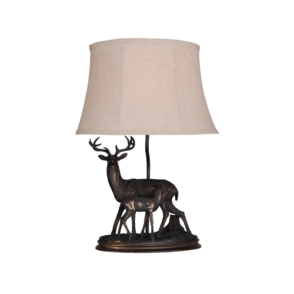 Deer Table Lamp - Mother and Fawn Decorative Light for Home Decor, Rustic Style, Warm Ambient Lighting