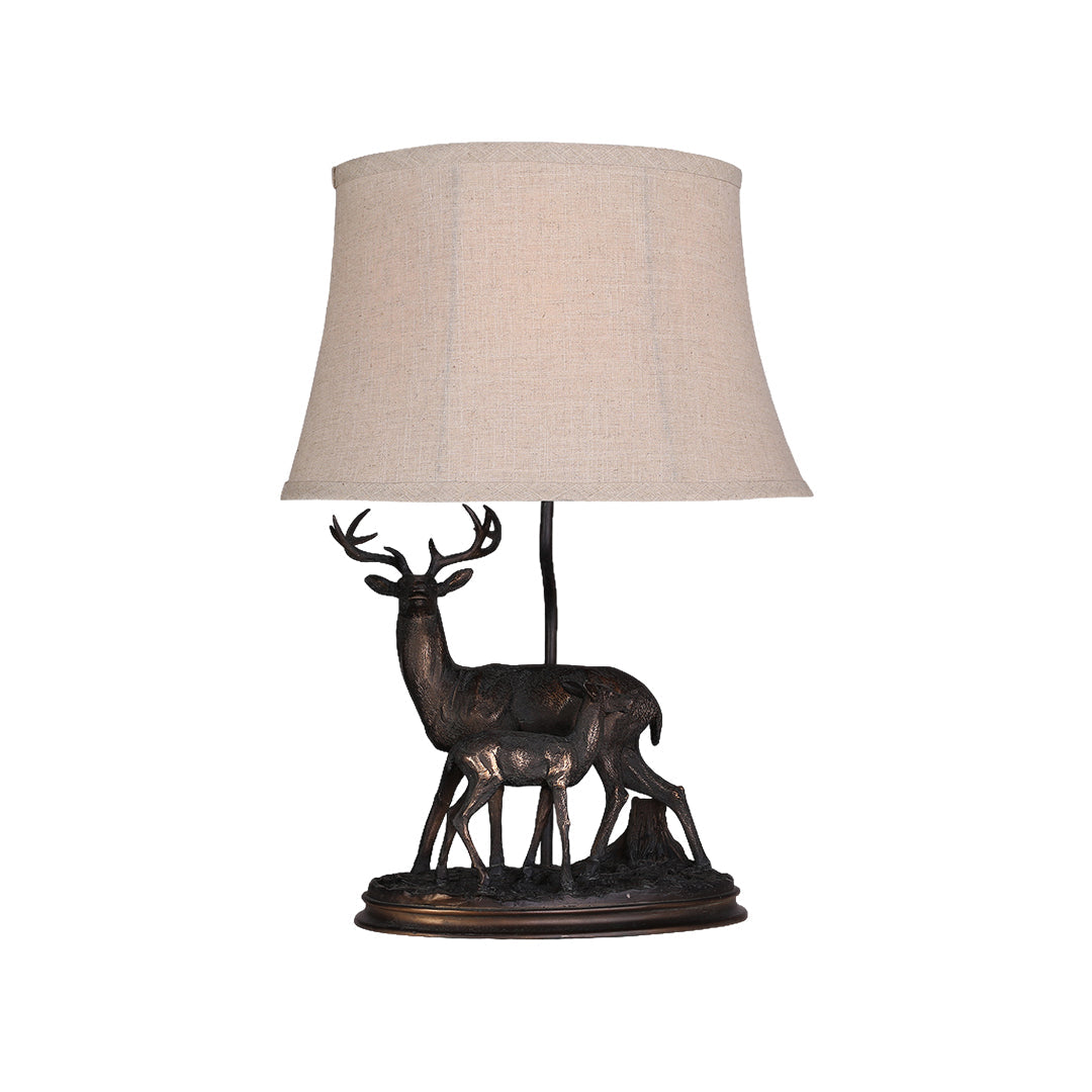 Deer Table Lamp - Mother and Fawn Decorative Light for Home Decor, Rustic Style, Warm Ambient Lighting
