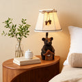 Bear Table Lamp with European-Style Fabric Shades - Charming Novelty Light Fixture