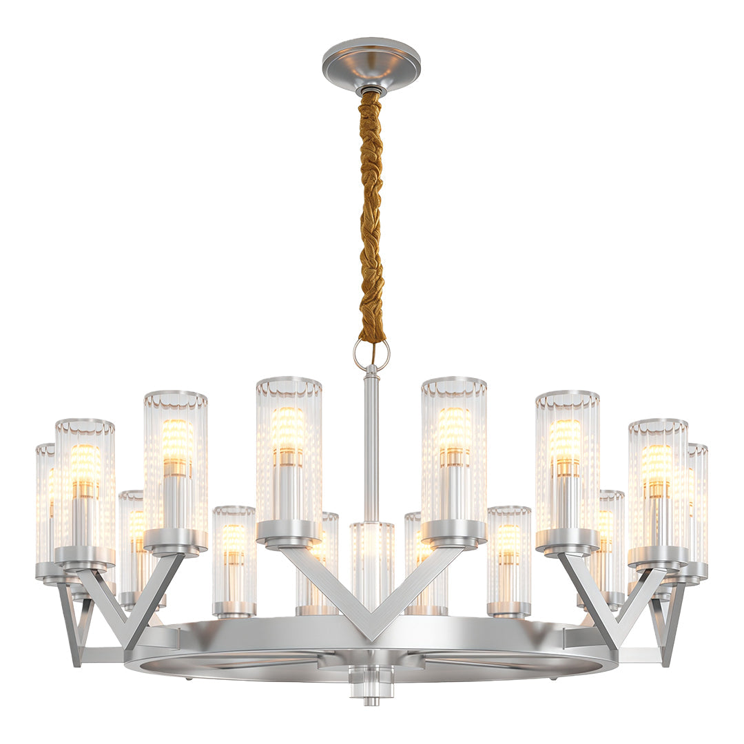 Luxury Copper Glass Drop Chandelier Ceiling Light