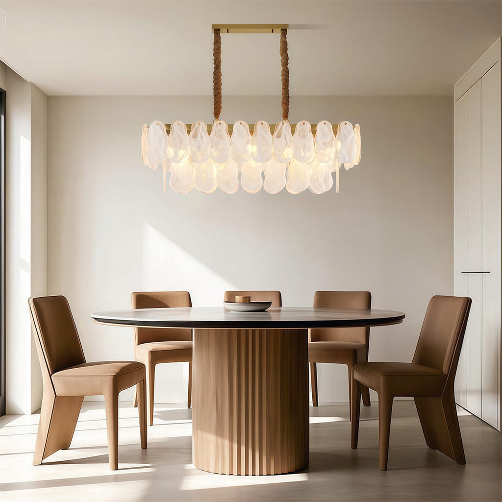 Midcentury Modern Copper Glass Chandelier Ceiling Light
