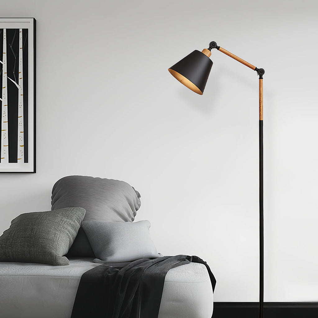 Modern Adjustable Metallic Floor Lamp - Sleek Standing Light for Home Decor