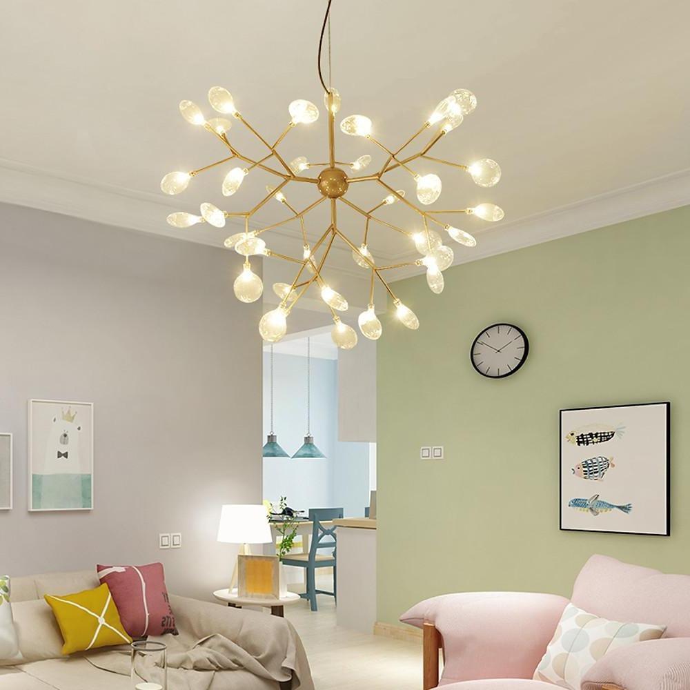 36-Light Modern Sputnik Chandelier LED Cluster Ceiling Light