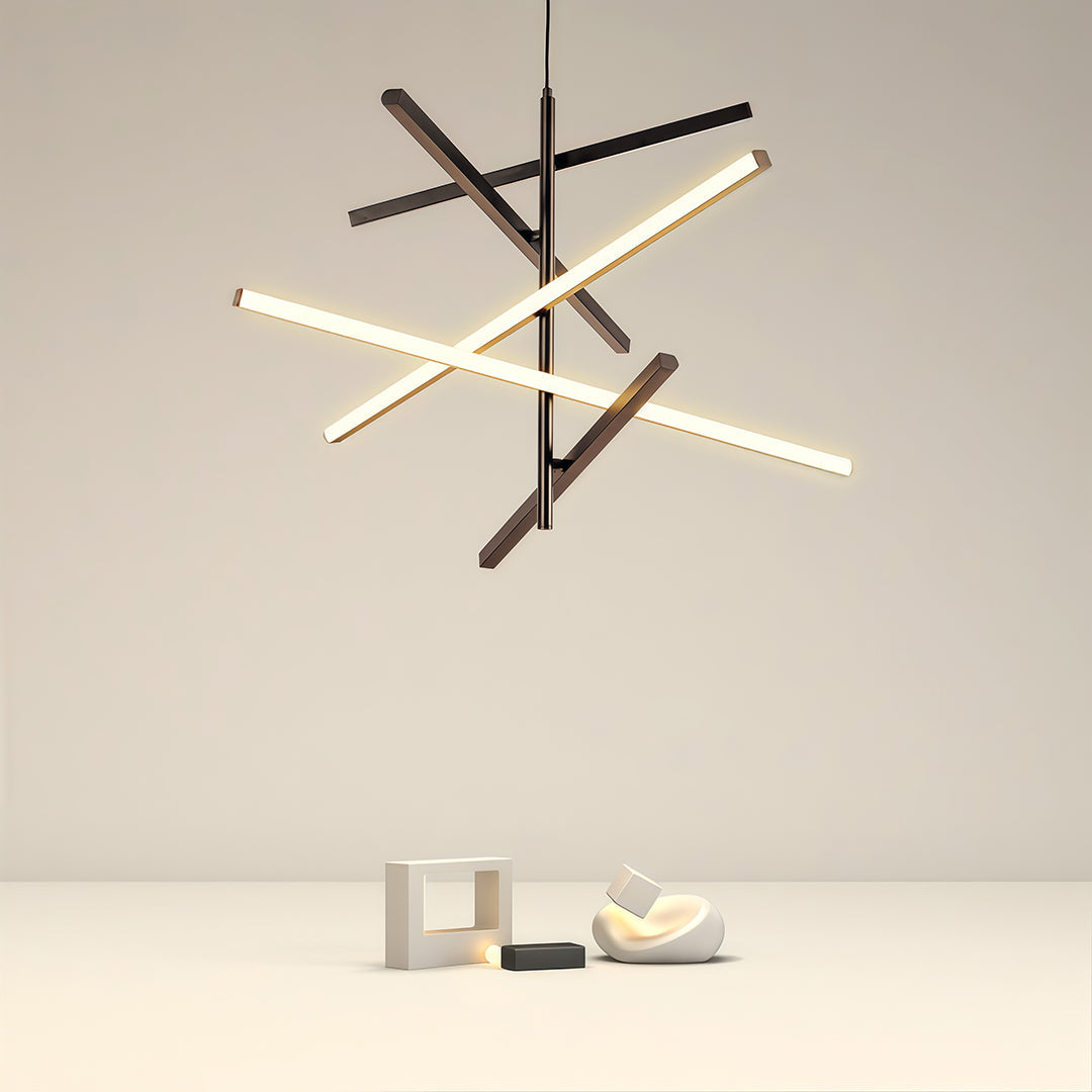 Iron Linear Chandelier - Nordic Creative Adjustable Ceiling Lights