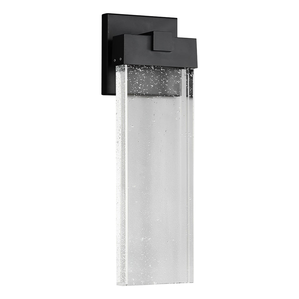 Seeded Crystal LED Outdoor Wall Light - Rectangular Design