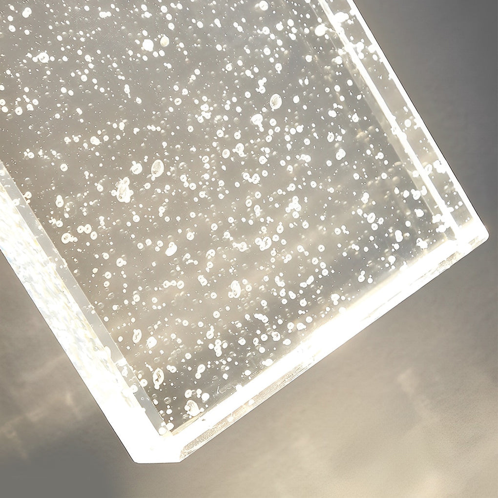 Seeded Crystal LED Outdoor Wall Light - Rectangular Design