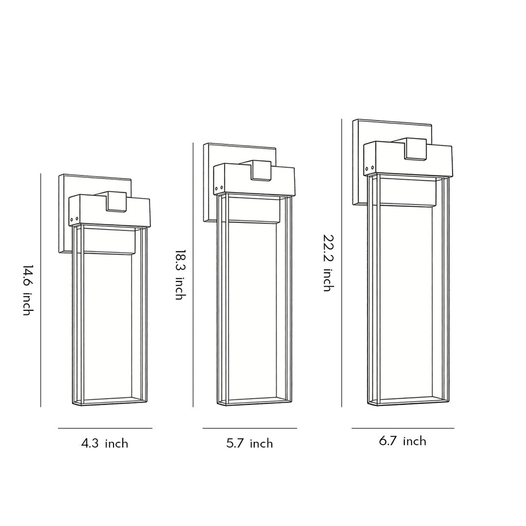 Seeded Crystal Outdoor LED Wall Light - Rectangular Design