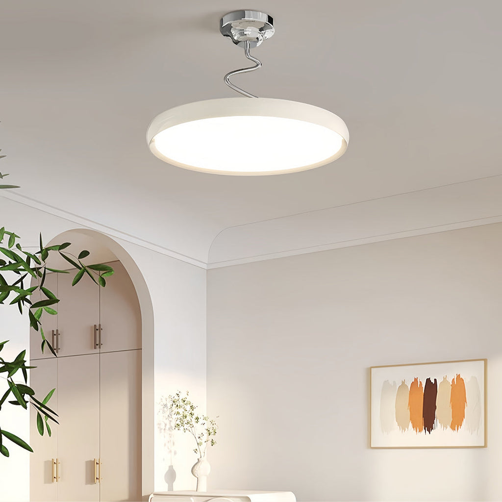 Modern Semi Flush Mount Twisted Full-Spectrum Ceiling Light