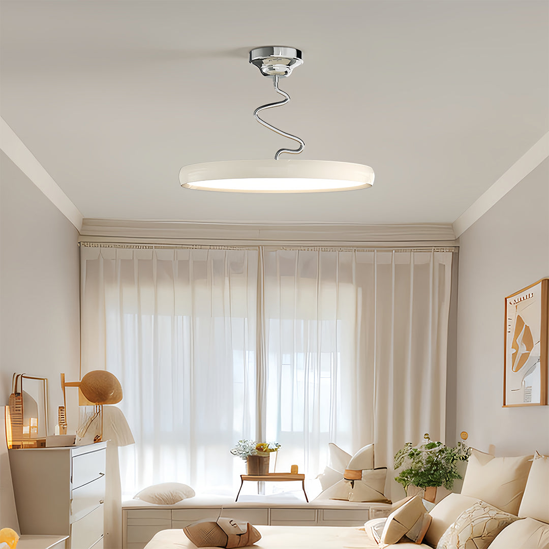 Modern Semi Flush Mount Twisted Full-Spectrum Ceiling Light