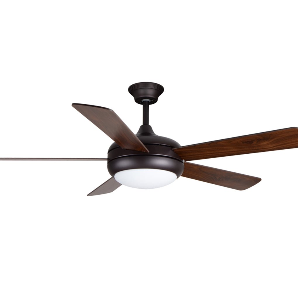 Vintage Wood Semi-Flush Mount Ceiling Fan with Light