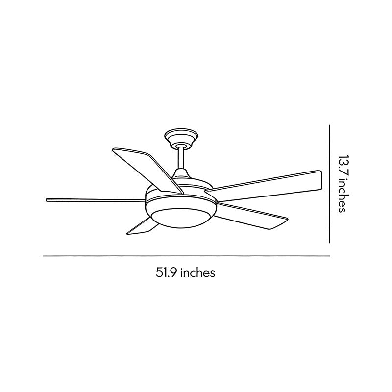 Vintage Wood Semi-Flush Mount Ceiling Fan with Light