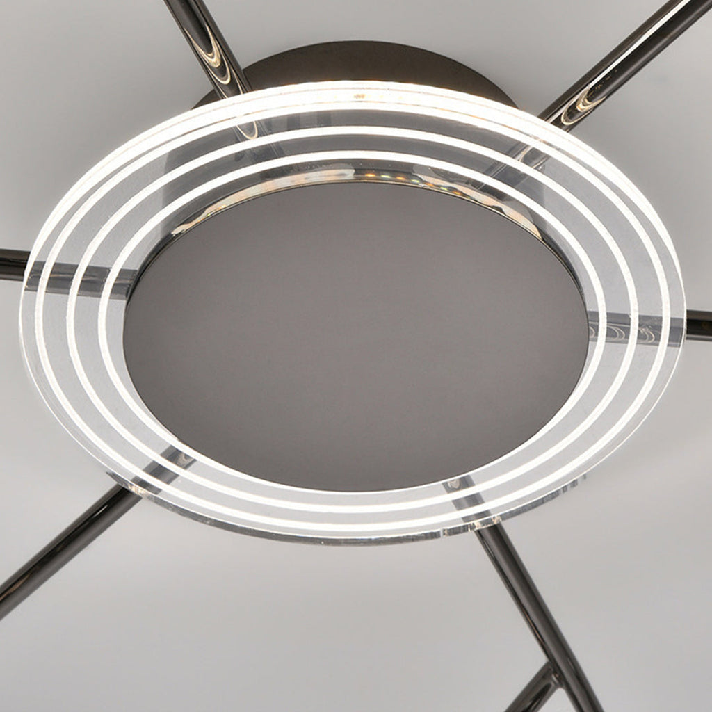 Round Large Semi Flush Mount Ceiling Light - Branching Design for Elegant Illumination