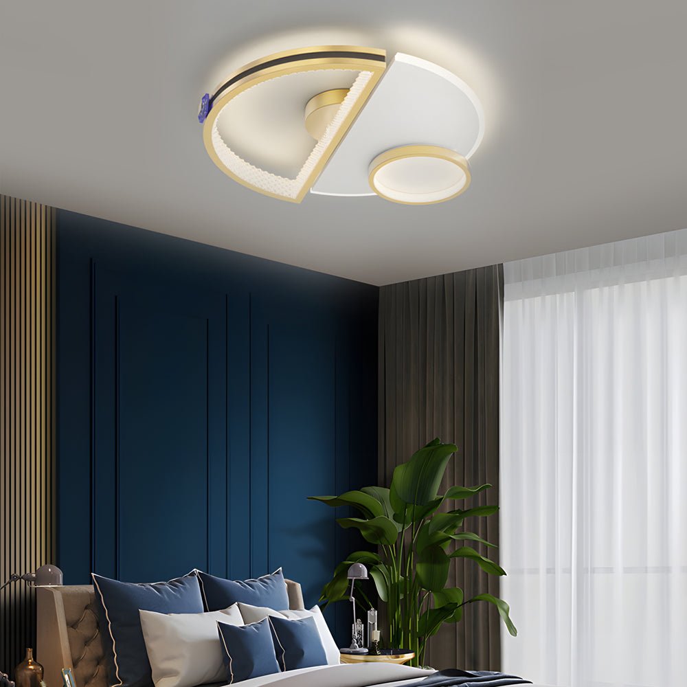 Modern Semicircular LED Ceiling Light - Three Step Dimming Acrylic Fixture