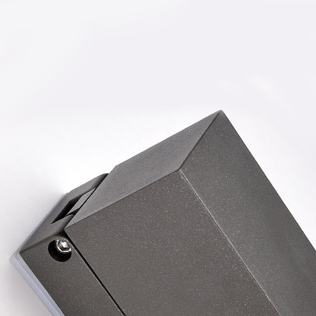Black Waterproof Outdoor LED Sensor Wall Light - Square Design
