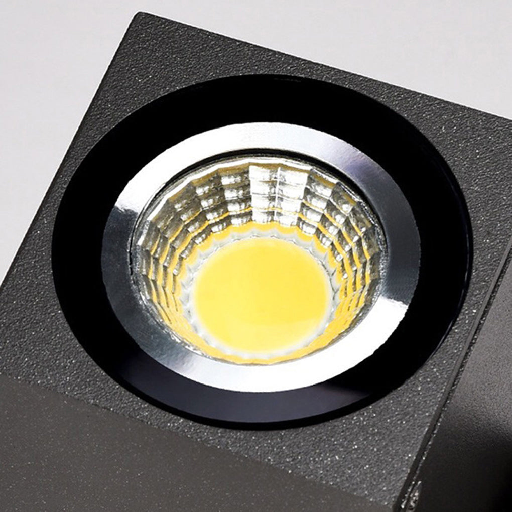 Black Waterproof Outdoor LED Sensor Wall Light - Square Design