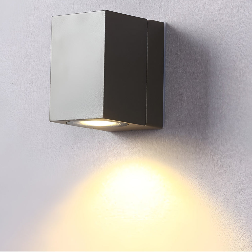 Outdoor LED Sensor Wall Light Black Waterproof Square Design