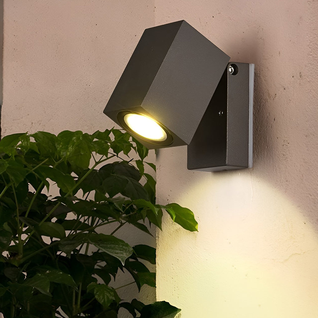 Black Waterproof Outdoor LED Sensor Wall Light - Square Design