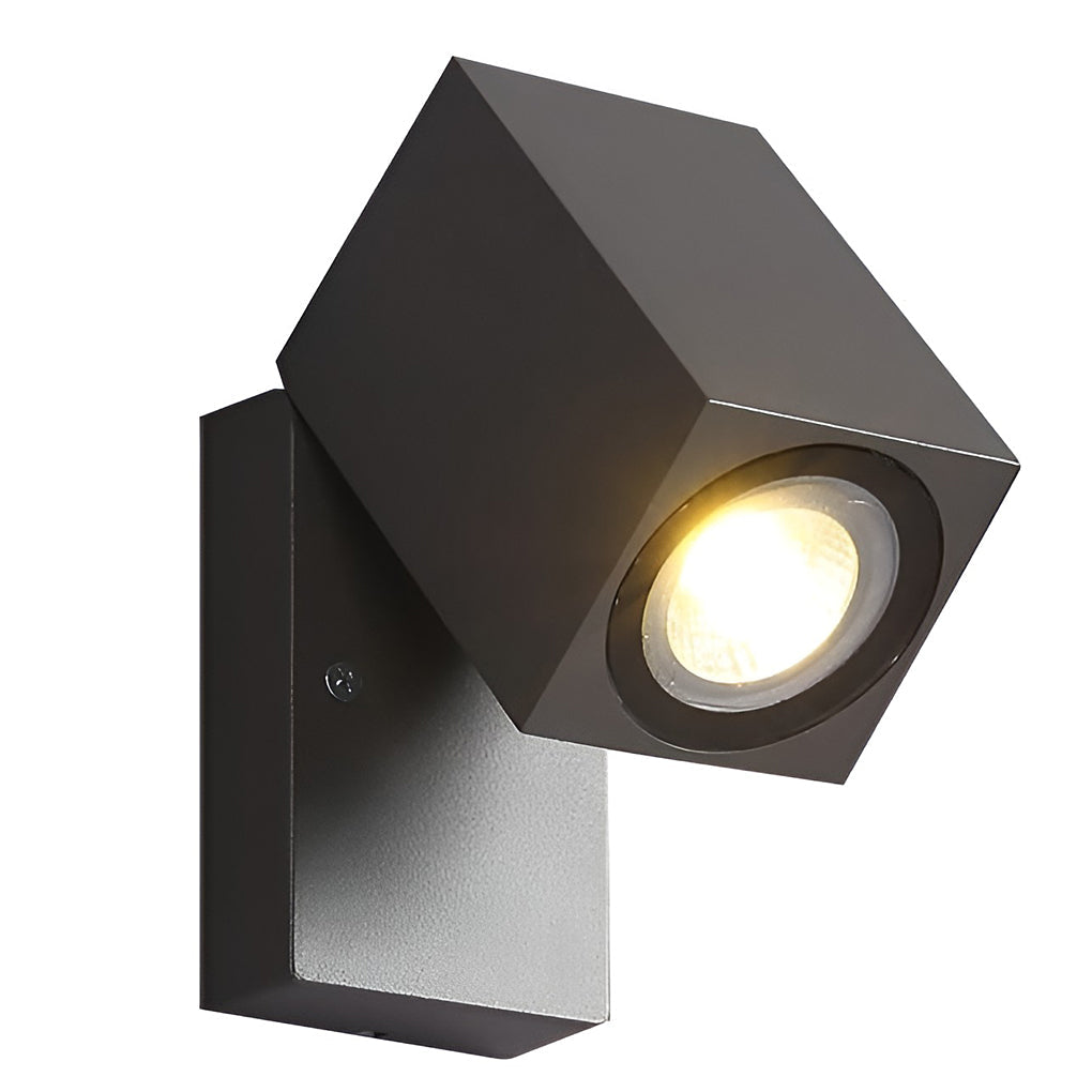 Black Waterproof Outdoor LED Sensor Wall Light - Square Design