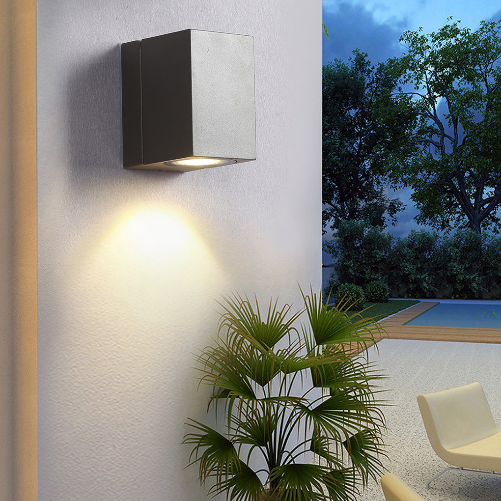 Black Waterproof Outdoor LED Sensor Wall Light - Square Design