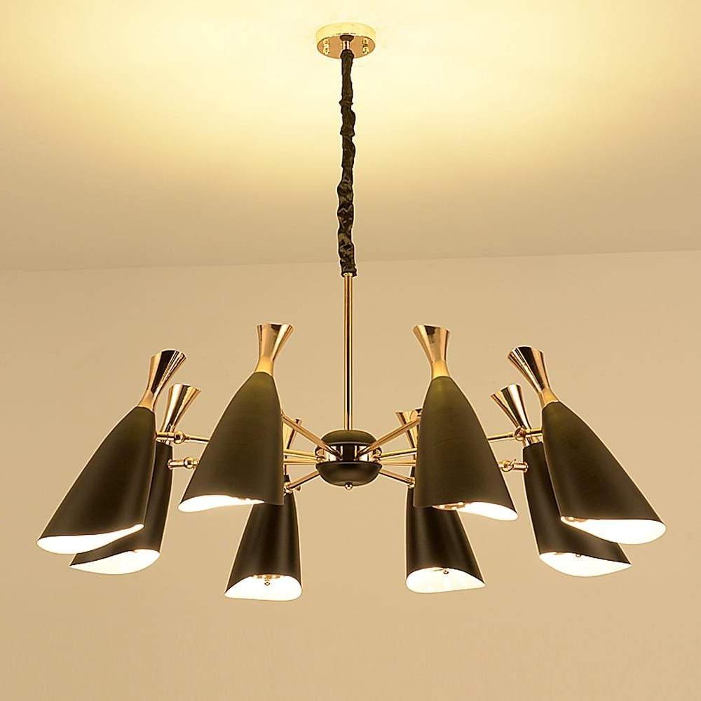 8-Light LED Electroplated Metal Nordic Chandelier Ceiling Light Fixture