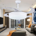 15/19-In Round LED Nordic Retractable Ceiling Fan with Lights