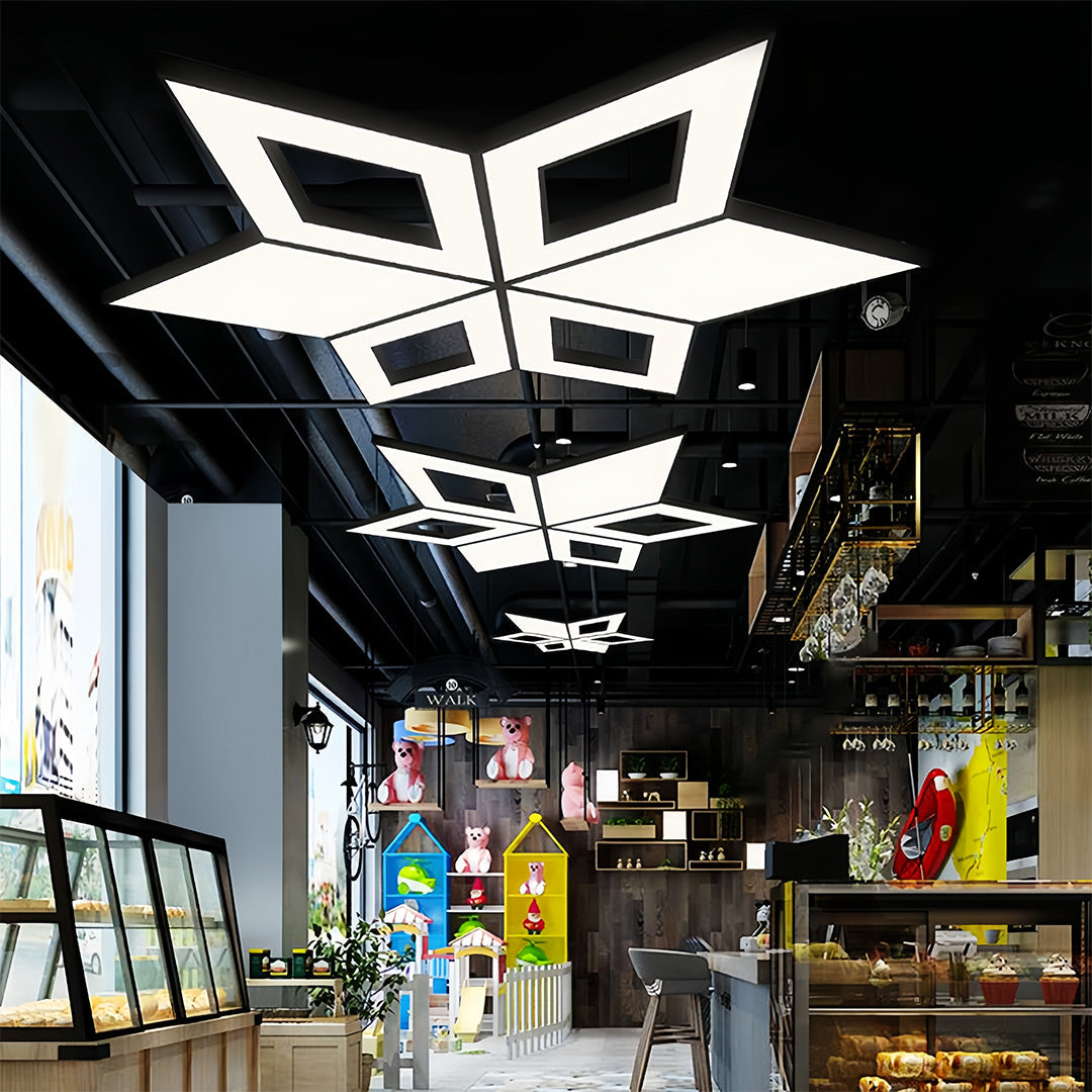 Modern Black Multi-Diamond LED Chandelier Ceiling Light