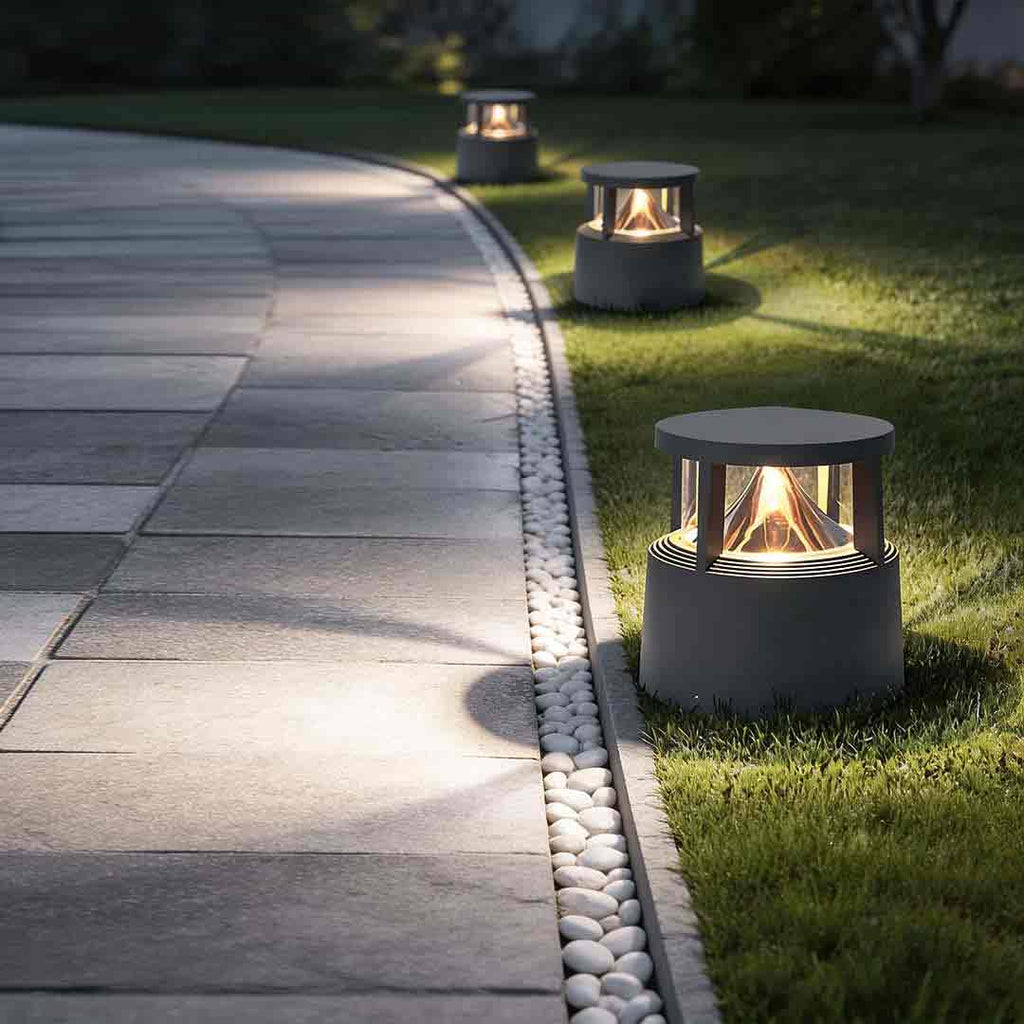 Short Aluminum Volcano Cob Lawn Light - Durable Outdoor Bollard Lighting