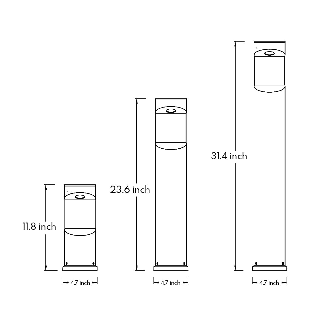 Minimalist One-way Outdoor Bollard Garden Light