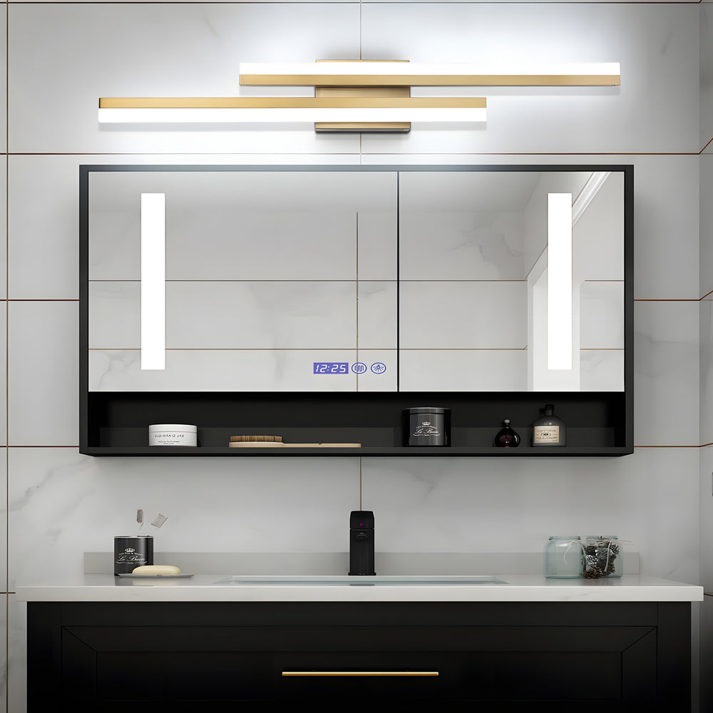 Modern Asymmetric Metal Side Vanity Lights for Bathroom, Contemporary Bathroom Lighting Fixtures, Stylish LED Vanity Lighting, Sleek Asymmetric Design, Wall Mounted Vanity Lights, Minimalist Bathroom Lighting, Decorative Metal Wall Lights for Home, Trendy