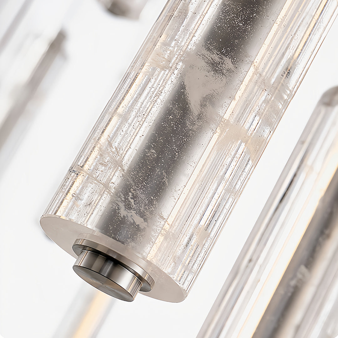 Modern Crystal Pendant Light Linear Ceiling Fixture Minimalist Design