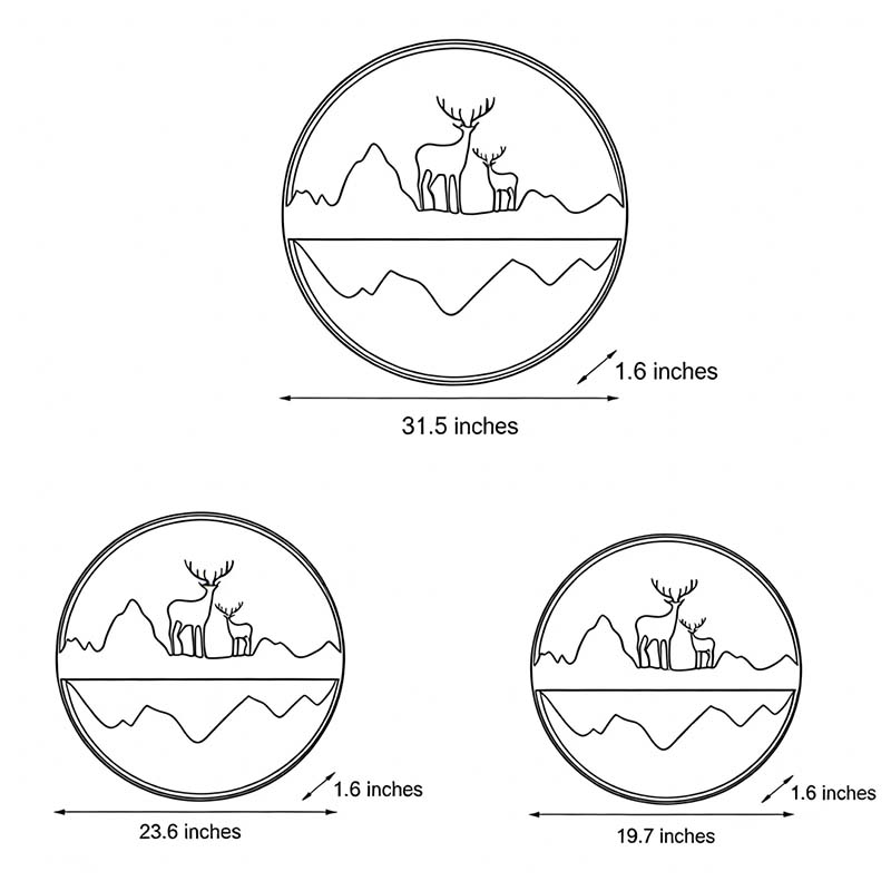 Silhouette Outdoor LED Deer Mountain Wall Light