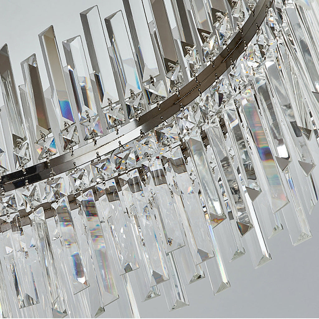 Crystal Flush Mount Ceiling Light - Modern Round Minimalist Design