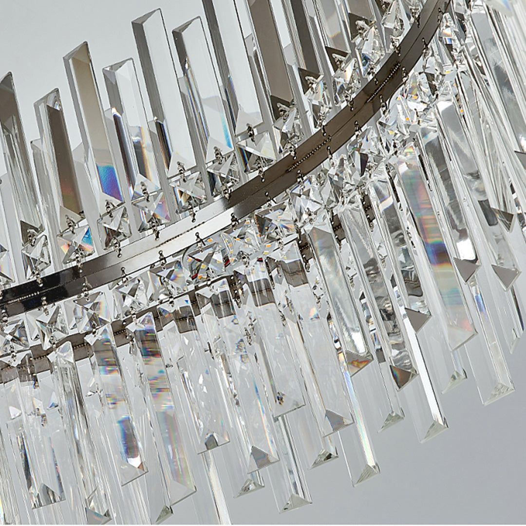 Crystal Flush Mount Ceiling Light - Modern Round Minimalist Design