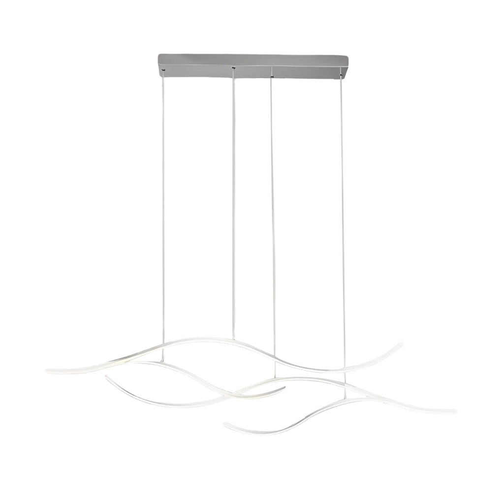 Curved Wavy LED Pendant Light - Modern Metal Ceiling Fixture