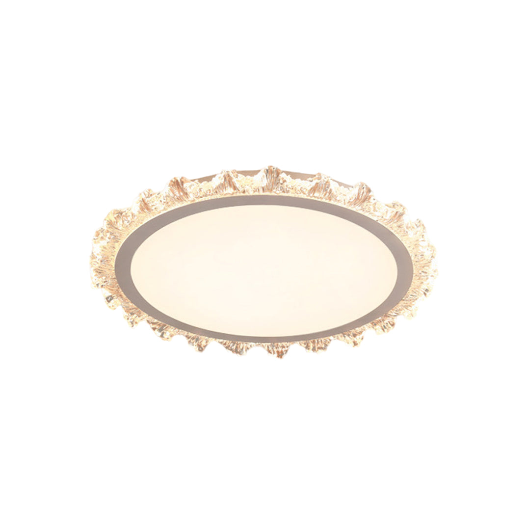 White Round LED Ceiling Light - Ultra-Thin Flush Mount, Full Spectrum Lighting
