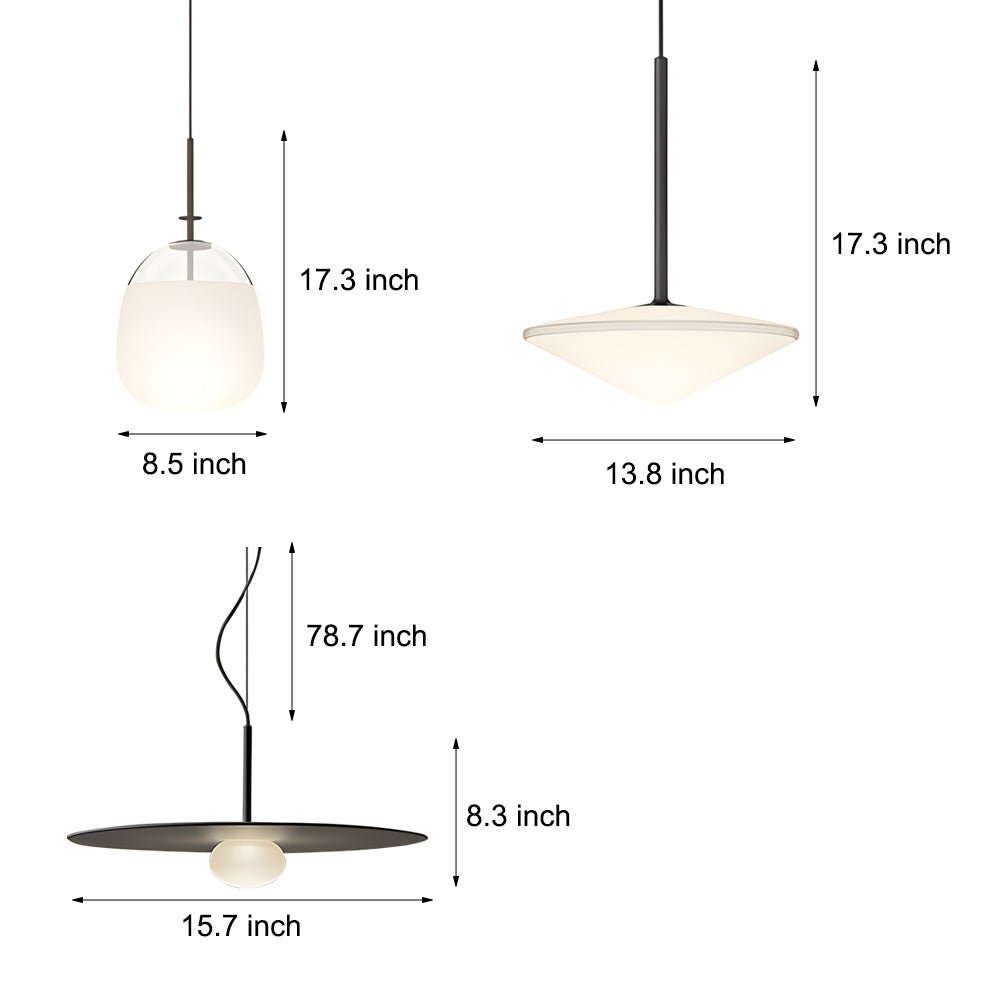 Simple Glass Iron UFO Ball LED Chandelier Postmodern Lighting