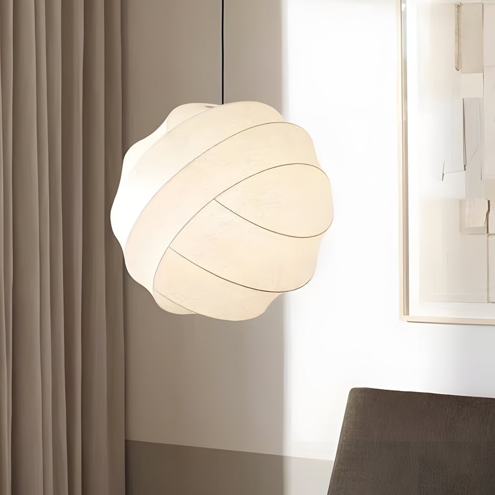 Iron Silk Fabric Ball Chandelier - Wabi-Sabi Japanese Style Light Fixture