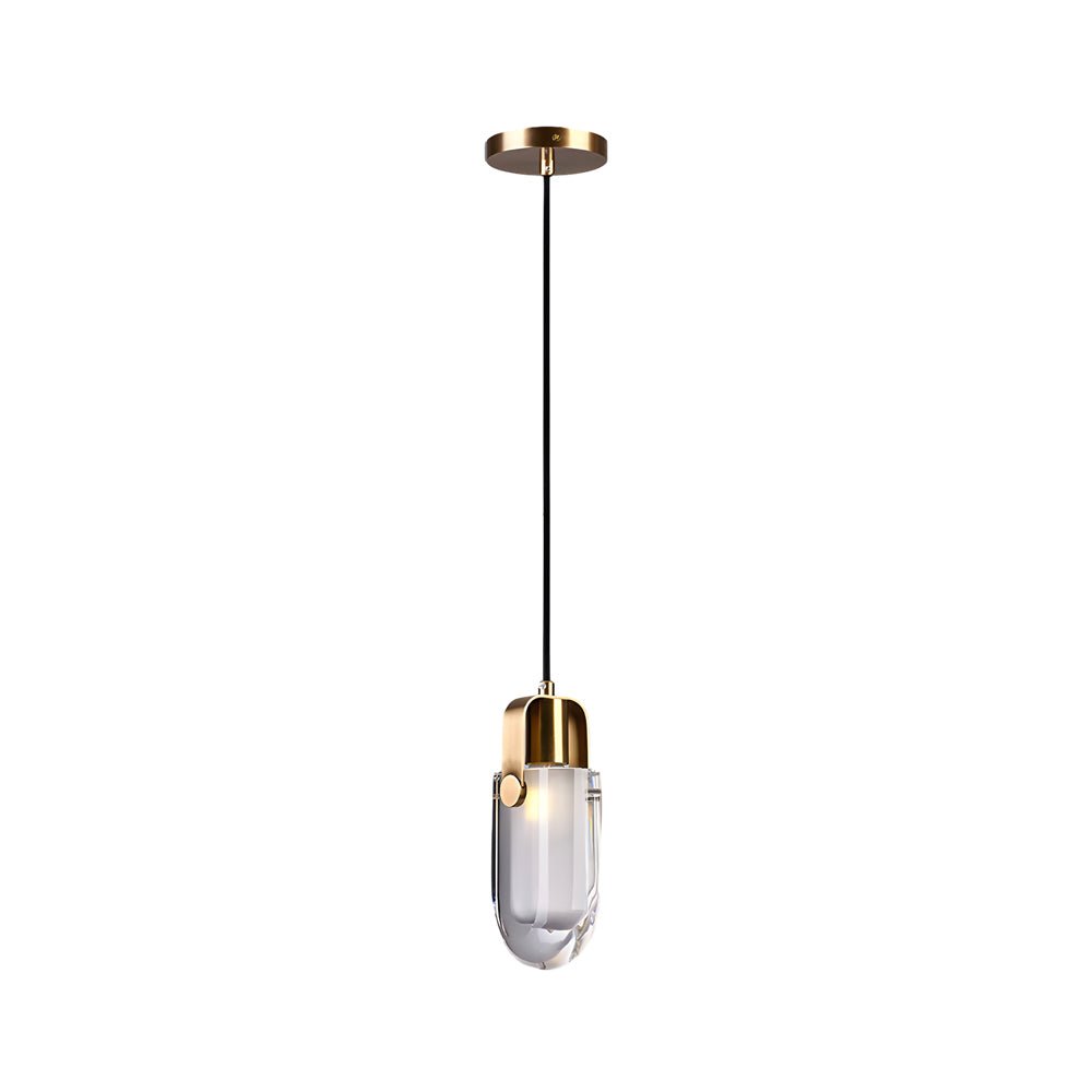 Luxury Crystal Dimming Copper Pendant Light - Modern 3-Step Lighting