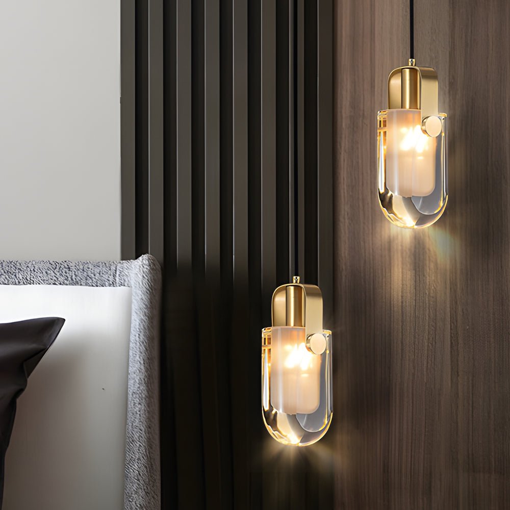 Luxury Crystal Dimming Copper Pendant Light - Modern 3-Step Lighting
