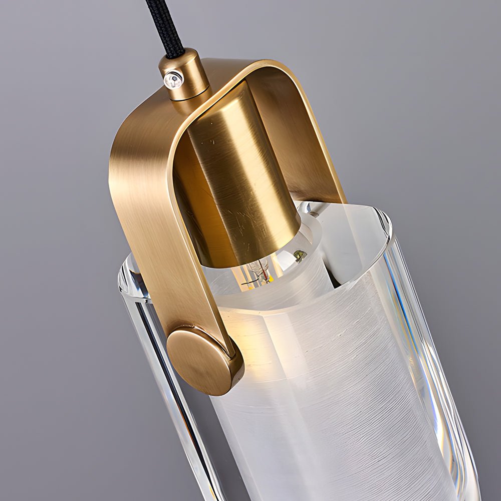 Luxury Crystal Dimming Copper Pendant Light - Modern 3-Step Lighting