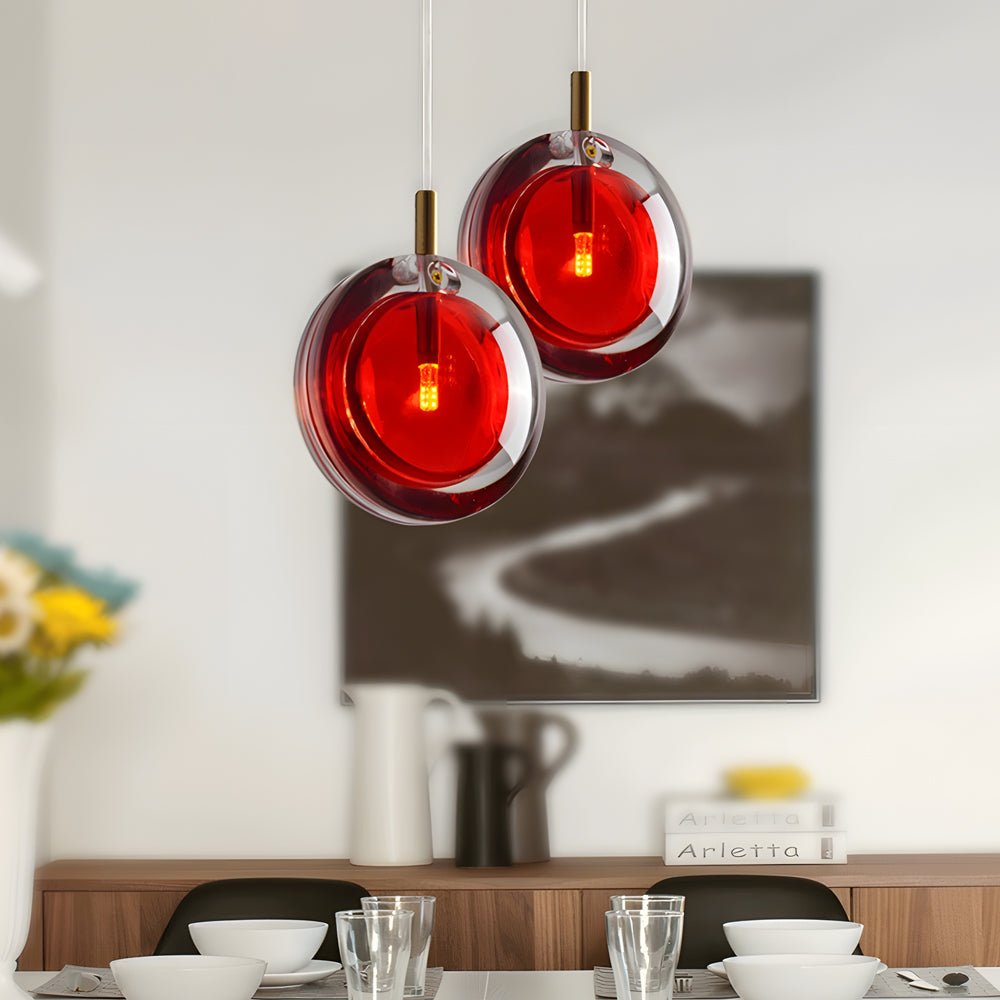 Round Glass Pendant Light - Creative Postmodern Ceiling Lamp for Home Decor