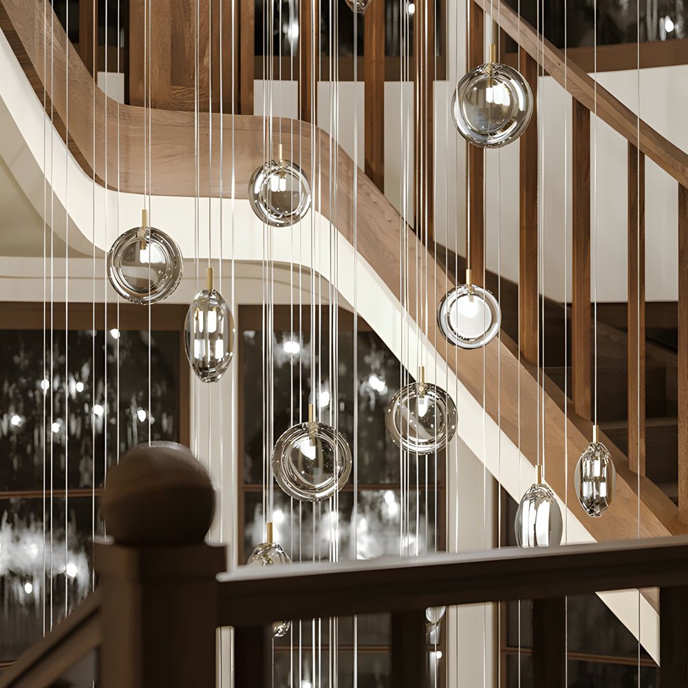 Round Glass Pendant Light - Creative Postmodern Ceiling Lamp for Home Decor