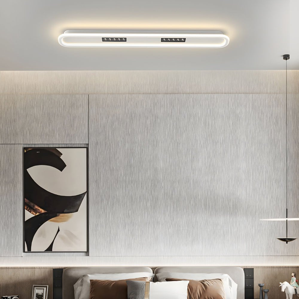 Modern Rounded Rectangular Three-Step Dimming Ceiling Light Fixture
