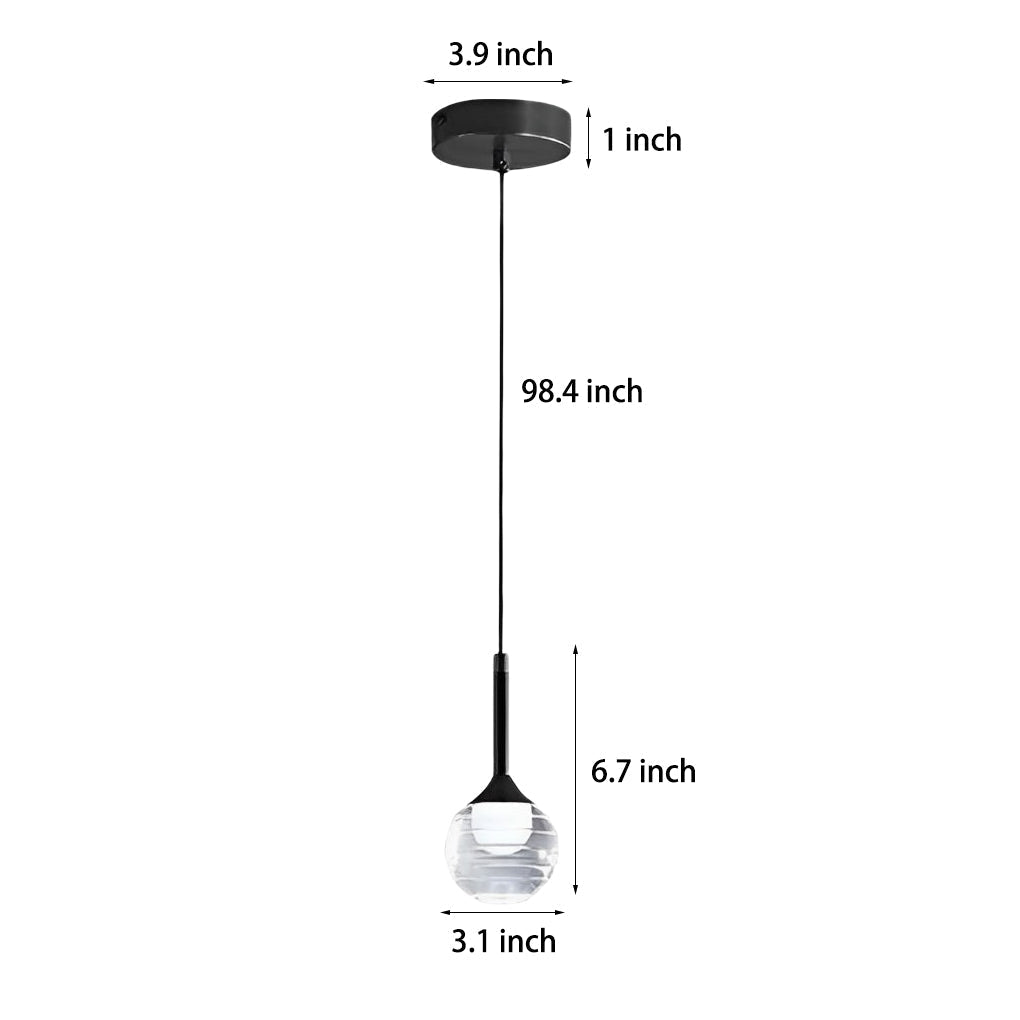 Simple Screw Thread Acrylic Ball Pendant Light - Nordic Luxury Design
